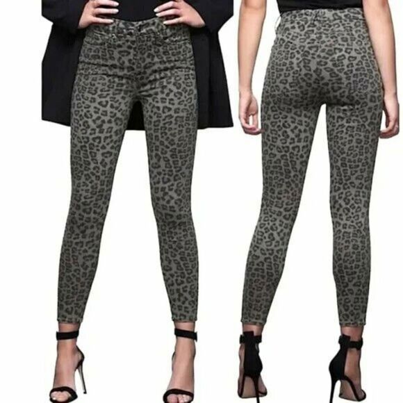 Good American Good Legs High Rise Jeans in Gray Leopard‎ - Picture 2 of 9